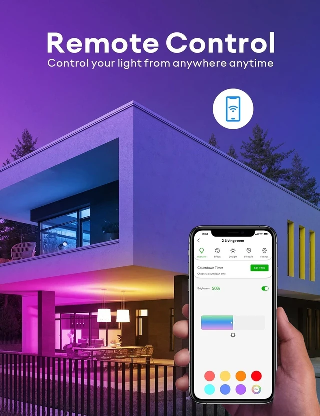 Alt view image 7 of 7 - Smart Light Bulbs 3Pack, BR30 RGBW Color Changing Light Bulb Works with Alexa, Apple Homekit and Google Assistant, Multicolor 2200K-7000K Dimmable, 800 Lumens 9.5W (60W Equivalent) E26 Base