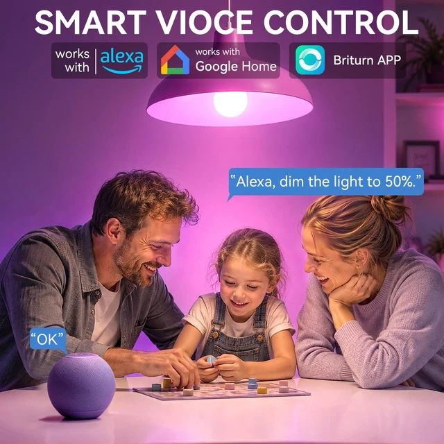 Alt view image 2 of 7 - A19 Smart Light Bulbs with Remote, RGB+CCT Color LED Bulbs, 2-Pack | E26, 9W 800LM 60W equivalent, works with Alexa and Google Assistant, Bluetooth, 2700K-6500K, music sync, no hub required