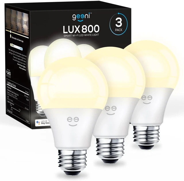 Main image of Smart LED Light Bulb A19 Wi-Fi Dimmable Soft White 800 Lumens, 3-Pack | Dimmable, no hub required, works with Alexa & Google Home