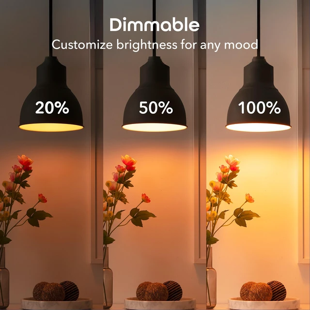 Alt view image 4 of 7 - Smart LED Light Bulb A19 Wi-Fi Dimmable Soft White 800 Lumens, 3-Pack | Dimmable, no hub required, works with Alexa & Google Home