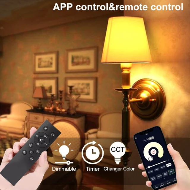 Alt view image 6 of 7 - E26 A60 9W Smart LED Light Bulb with a 2.4GHz Remote Control,Color Changing Led Bulbs,Stepless Dimmable 2700K-6500K,60W Incandescent Lamp Equivalent,800Lumens,Home Decor,1 Bulb & 1 Remote