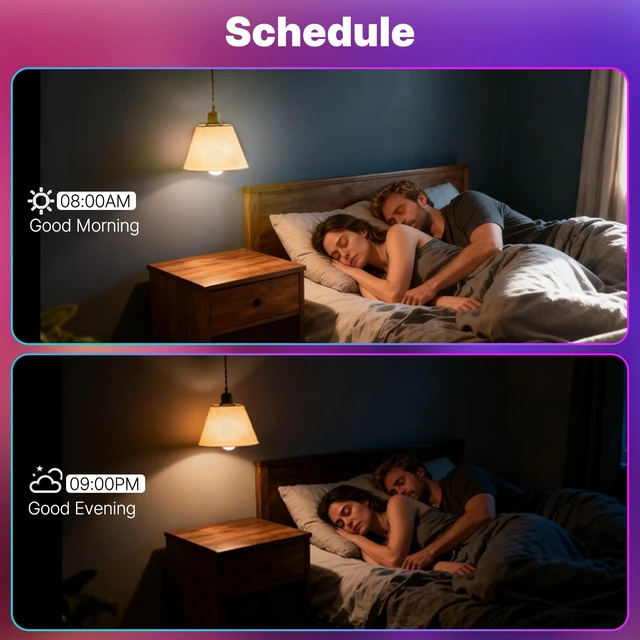 Alt view image 5 of 7 - Matter Smart Bulb, Edison RGB Color Changing, Compatible with Alexa | Matter Smart Bulb, Vintage Edison ST64, 16M RGB Color Changing, Tunable White 2700K 6500K, Alexa Google Apple, E26 5W 2 Pack