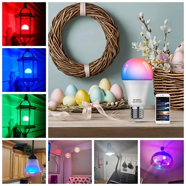 Alt view image 4 of 7 - Smart Led Light Bulbs, Wi-Fi Magic Home Light Bulbs for Alexa & Google Assistant, E26, A19 Music Sync Color Changing Light Bulb, APP Remote Control on/off, Wireless, Bluetooth, 800LM, 60W,4Pack