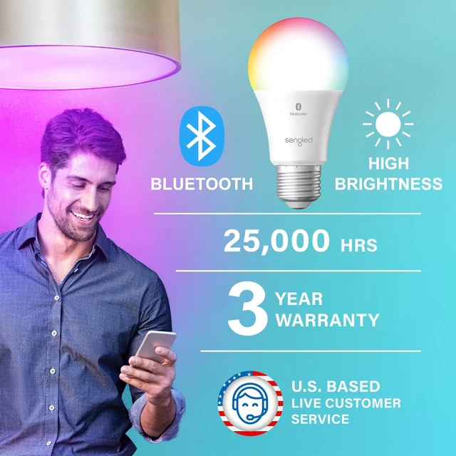 Alt view image 2 of 6 - Bluetooth 75W Color Bulb 4PK