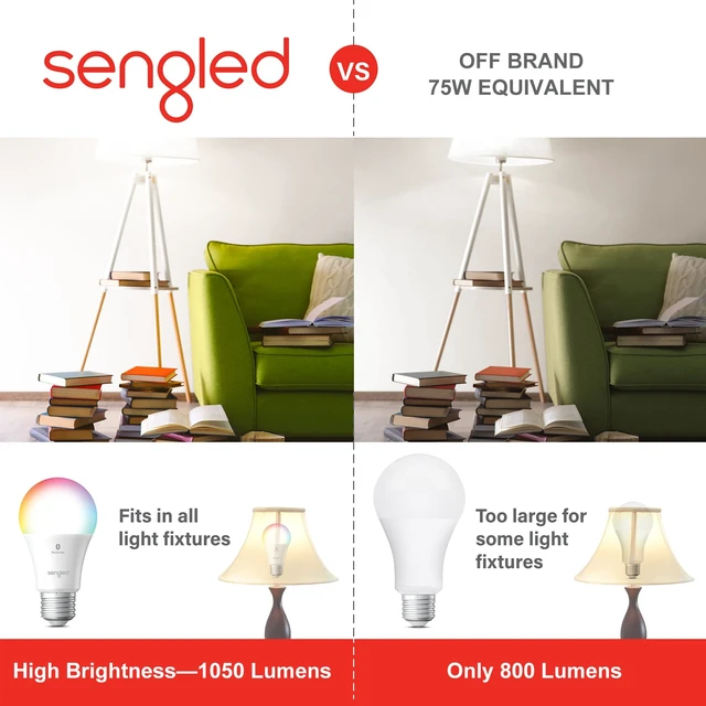 Alt view image 6 of 6 - Bluetooth 75W Color Bulb 4PK