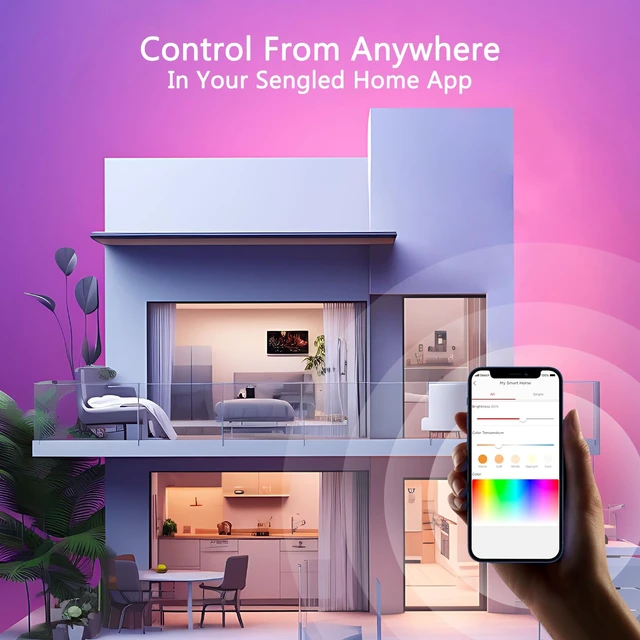 Alt view image 4 of 7 - WiFi Color Changing Light Bulb, Alexa Smart Light Bulbs that Compatible with Alexa & Google Assistant, A19 RGB No Hub Required, 75 W Equivalent 800LM CRI>90, Set of 4