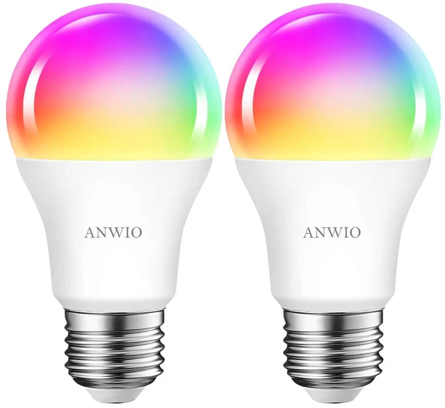 Main image of A19 Smart Light Bulbs, 8.5W (60W Replacement), 806 Lumens, 2 Pack | E26 Color Changing Light Bulb Work with Alexa, Google Assistant, Smart Life App, Tuya App, 2.4Ghz only, No Hub Required
