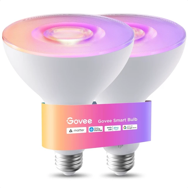Main image of Par38 Flood Light Bulbs, 1300Lm Smart Flood Light Outdoor 2-Pack | IP65 Waterproof, Smart Outdoor Bulbs Work with Alexa, Matter & SmartThings, RGBWW Tunable White for Porch & Garage, E26 Base