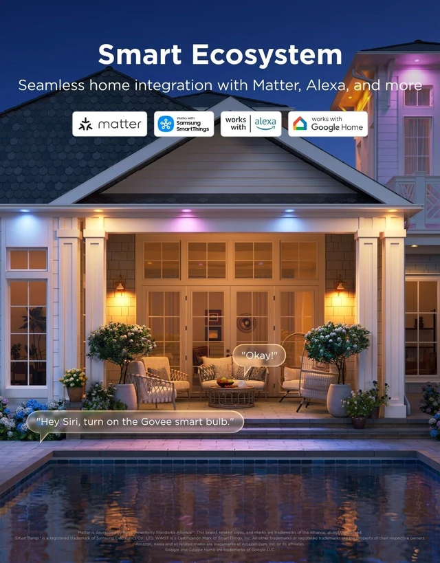 Alt view image 6 of 7 - Par38 Flood Light Bulbs, 1300Lm Smart Flood Light Outdoor 2-Pack | IP65 Waterproof, Smart Outdoor Bulbs Work with Alexa, Matter & SmartThings, RGBWW Tunable White for Porch & Garage, E26 Base