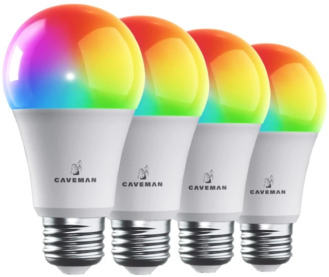 Main image of Matter & WiFi A19 Smart LED Light Bulb, 60W 800lm 4PK | Work with Alexa & Google Home, Lighting Bulbs with 16M+ RGBTW Color Changing, Music Sync