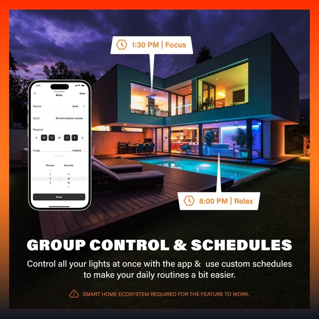 Alt view image 4 of 7 - Matter & WiFi A19 Smart LED Light Bulb, 60W 800lm 4PK | Work with Alexa & Google Home, Lighting Bulbs with 16M+ RGBTW Color Changing, Music Sync
