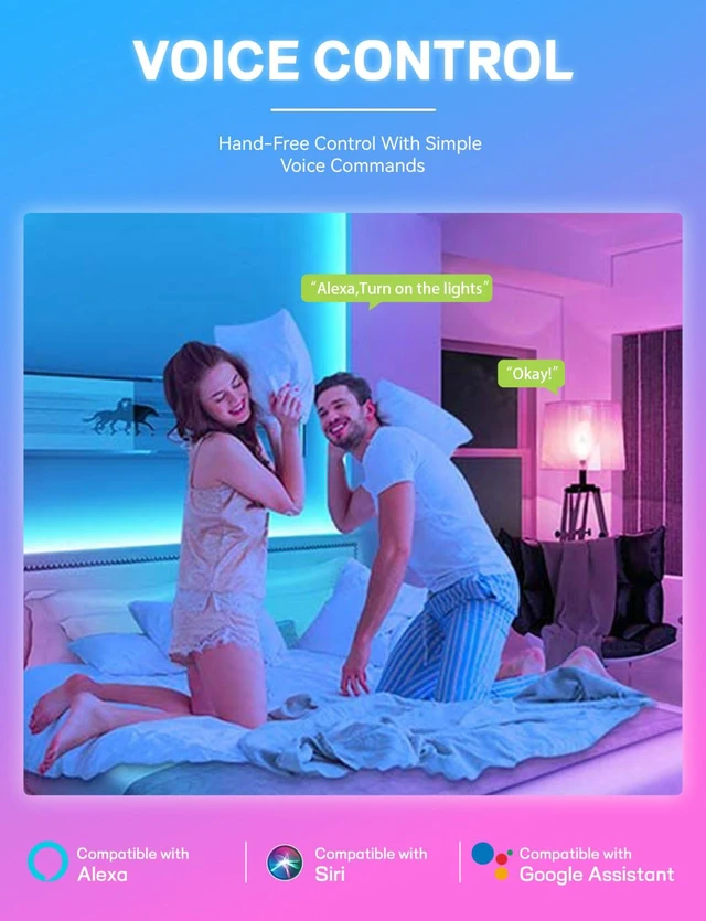 Alt view image 2 of 7 - Smart Light Bulbs, WiFi & Bluetooth 5.0, Work with Alexa Google Assistant, App Control, Color Changing LED Bulb,E26 800LM Dimmable RGB Lights, Smart Home Lighting, Dimmable, 4Pack with Remote