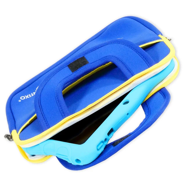 Alt view image 3 of 7 - 7" Tablet Sleeve Bag - Compatible with 7-8" Kids Tablets, Includes Accessory Pocket, Protective Case, Durable Neoprene Cover for Tablets (Blue)
