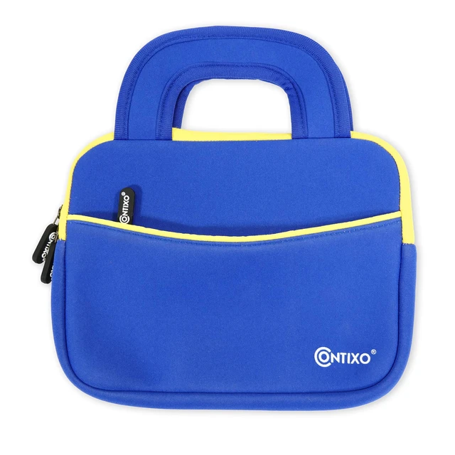 Alt view image 4 of 7 - 7" Tablet Sleeve Bag - Compatible with 7-8" Kids Tablets, Includes Accessory Pocket, Protective Case, Durable Neoprene Cover for Tablets (Blue)