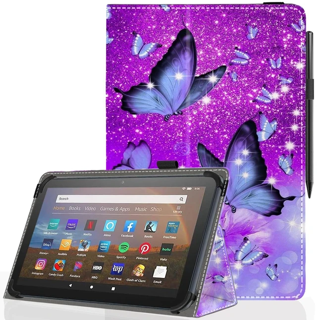 Main image of Universal 11 12 Inch Android Tablet Case | Slim Folding Stand Cover for 10.9"11"11.5"12"and All 11"- 12"Touchscreen Tablet Case with Stylus Pen Holder,Butterfly 01