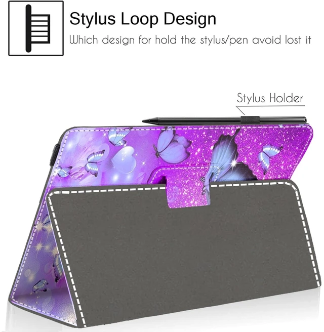 Alt view image 4 of 7 - Universal 11 12 Inch Android Tablet Case | Slim Folding Stand Cover for 10.9"11"11.5"12"and All 11"- 12"Touchscreen Tablet Case with Stylus Pen Holder,Butterfly 01