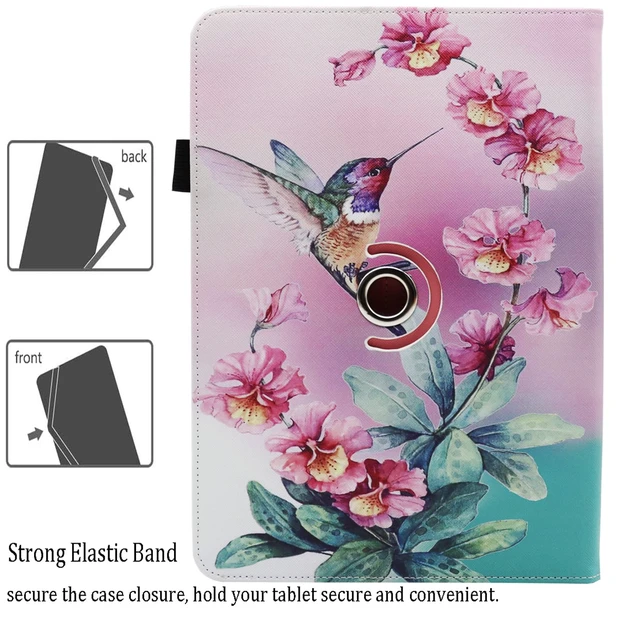 Alt view image 3 of 6 - Universal 10 10.1 11 Inch Android 16 15 Tablet Case Cover | for All 9.5" - 11" Inch Tablet, PU Leather Folio Stand Cover, 360 Degree Rotating, Multi-Angle Viewing Stand, with Pen Loop