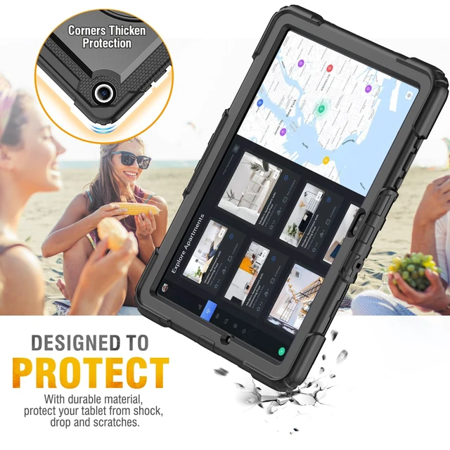 Alt view image 7 of 7 - Case for Samsung Galaxy Tab A11+ Plus /A9+ 11 Inch, Protective with Screen Protector/Hand Strap/Pen Holder, Shockproof Samsung A11 Plus Tablet Case 5G, SM-X230 SM-X236 SM-X238U - Black