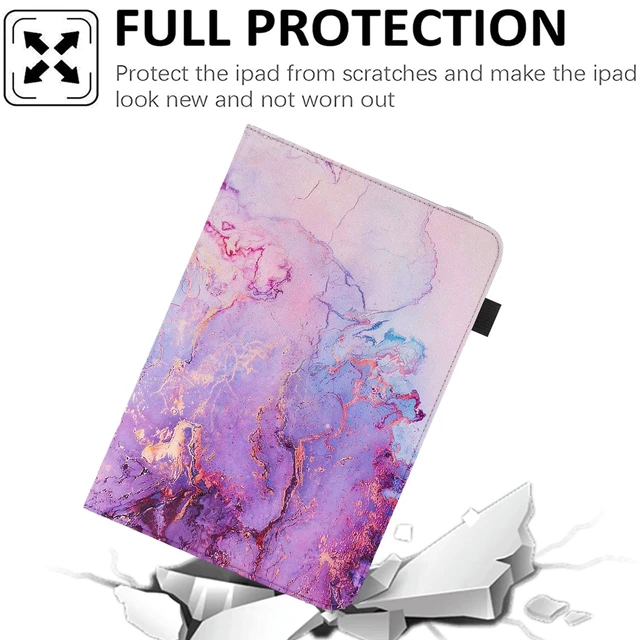Alt view image 3 of 7 - Universal 10 10.1 Inch Android Tablet Case,10 Inch Tablet Case, | 360 Degree Rotatable Multiple Viewing 9.5"-10.5"Inch Tablet Cover For 9.6"10.1"10.5" Touchscreen Tablet,Marble Purple