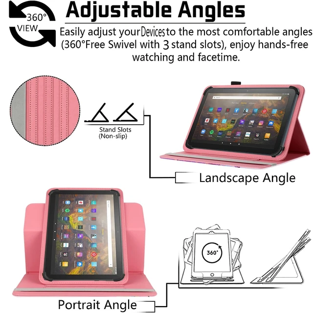 Alt view image 4 of 7 - Universal 10 10.1 Inch Android Tablet Case,10 Inch Tablet Case, | 360 Degree Rotatable Multiple Viewing 9.5"-10.5"Inch Tablet Cover For 9.6"10.1"10.5" Touchscreen Tablet,Marble Purple