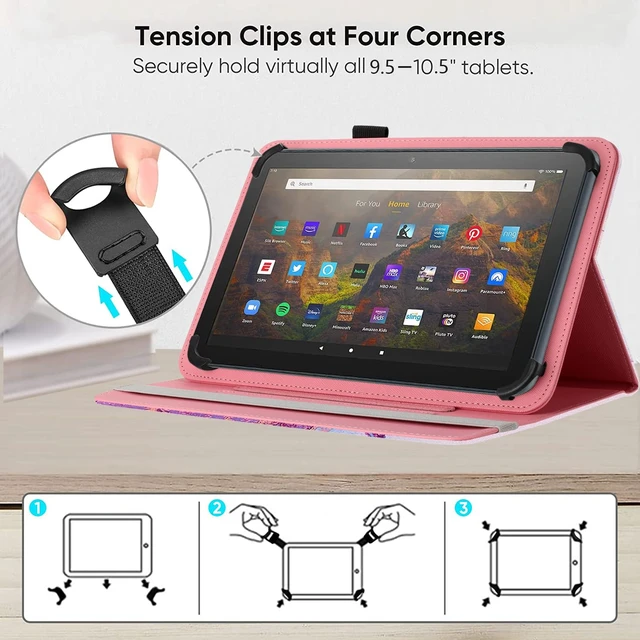 Alt view image 6 of 7 - Universal 10 10.1 Inch Android Tablet Case,10 Inch Tablet Case, | 360 Degree Rotatable Multiple Viewing 9.5"-10.5"Inch Tablet Cover For 9.6"10.1"10.5" Touchscreen Tablet,Marble Purple