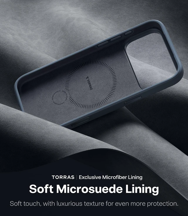 Alt view image 6 of 7 - Q3 Silicone for iPhone 17 Pro Max Case Magnetic Stand Deep Blue | Fit for MagSafe, Liquid Silicone Soft Cozy Grip, 360 Spin Magnetic Stand, Camera Control, Shockproof Protection, Anti-Scratch