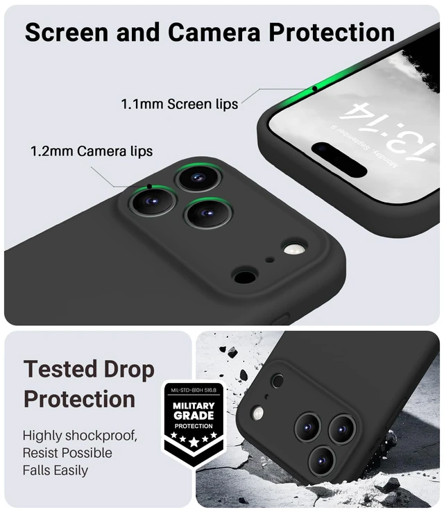 Alt view image 5 of 7 - Magnetic for iPhone 17 Pro Max Case,Compatible with Magsafe,Classic Liquid Silicone Mobile Phone Case,Integrated Camera Control Button,Anti-Scratch Microfiber Lining, Black