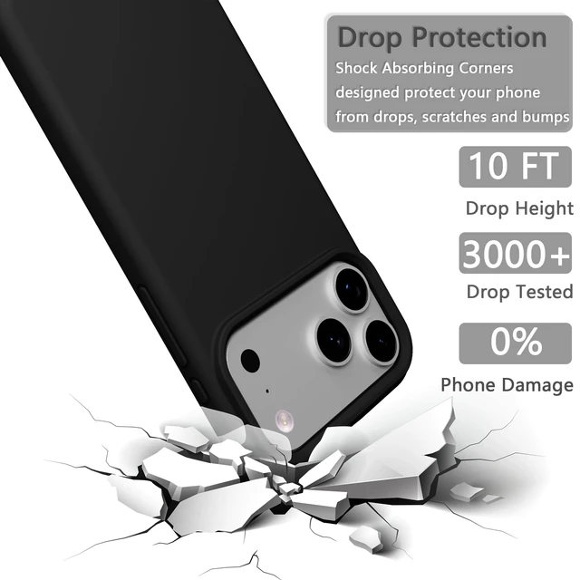 Alt view image 6 of 7 - iPhone 17 pro Max/18 pro Max Case Silicone(Black) | Premium Liquid Silicone,Baby-Grade Safe Material,Silky Soft Touch,Military Grade Shock Absorption,Easy To Install & Remove
