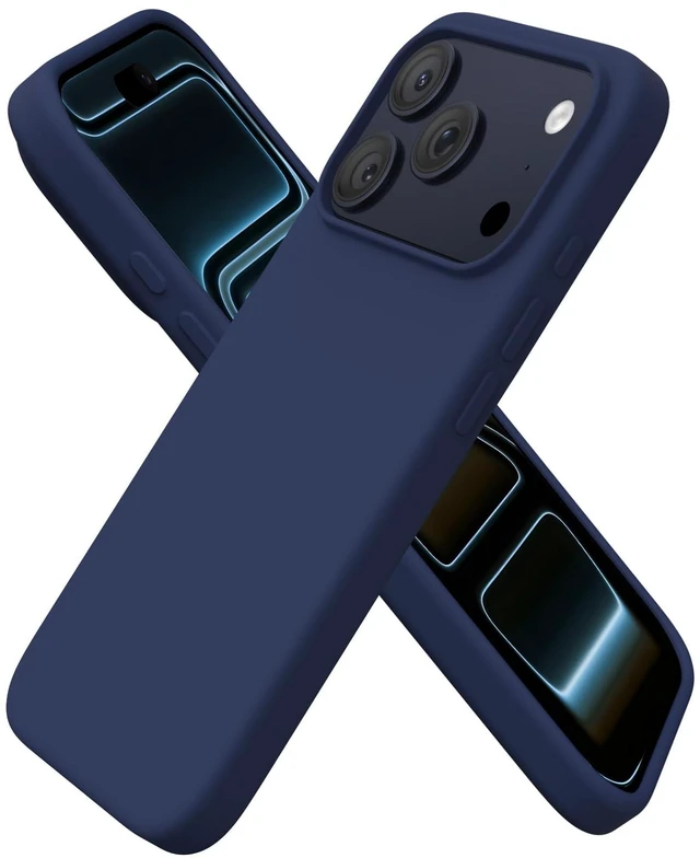 Main image of for iPhone 17 Pro Case 6.3", Slim Liquid Silicone,Navy Blue | Silky-Soft Touch, Shockproof Protection, Anti-Fingerprint Finish, Lightweight Design, Microfiber Lining, Responsive Buttons