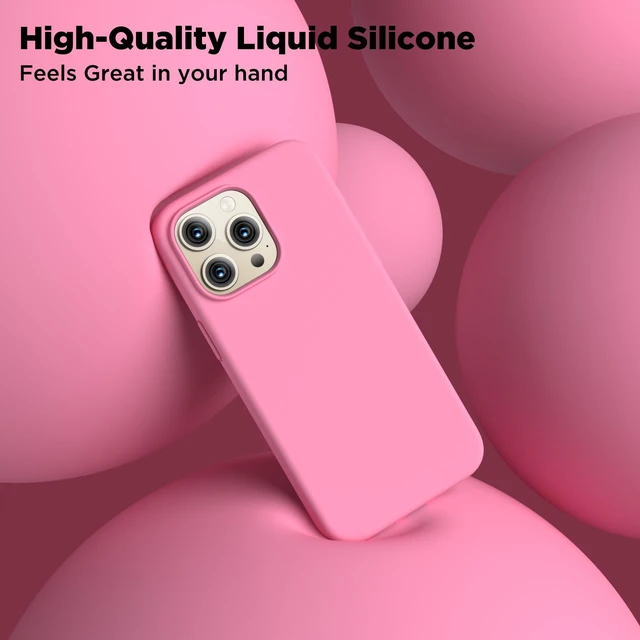 Alt view image 4 of 7 - Silicone for iPhone 15 Pro Max Case, Phone Cover, Tender Pink | Full Body Protection, Shockproof Slim Phone Case with Anti-Scratch Microfiber Lining