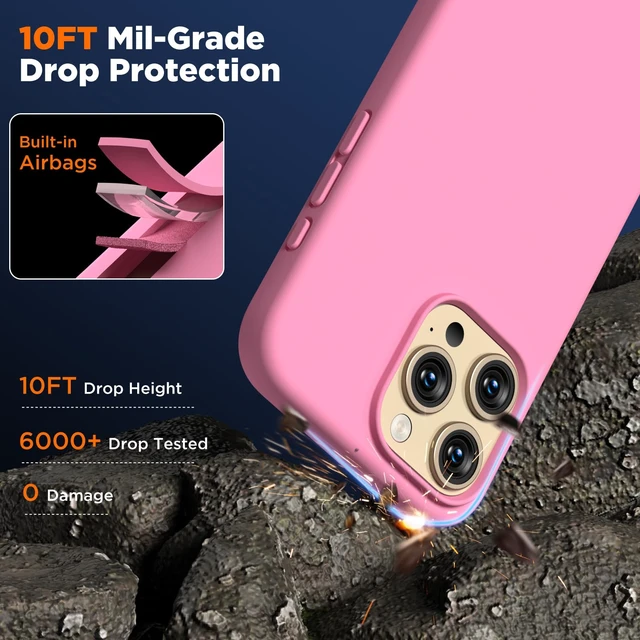 Alt view image 6 of 7 - Silicone for iPhone 15 Pro Max Case, Phone Cover, Tender Pink | Full Body Protection, Shockproof Slim Phone Case with Anti-Scratch Microfiber Lining