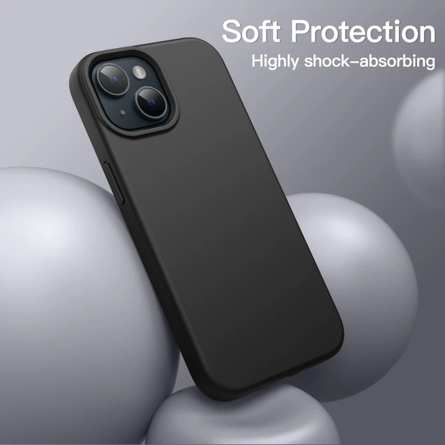 Alt view image 4 of 6 - Silicone Case for iPhone 15, Black | Silky Soft Touch, Shockproof Protection, Scratch Resistant, Microfiber Lining