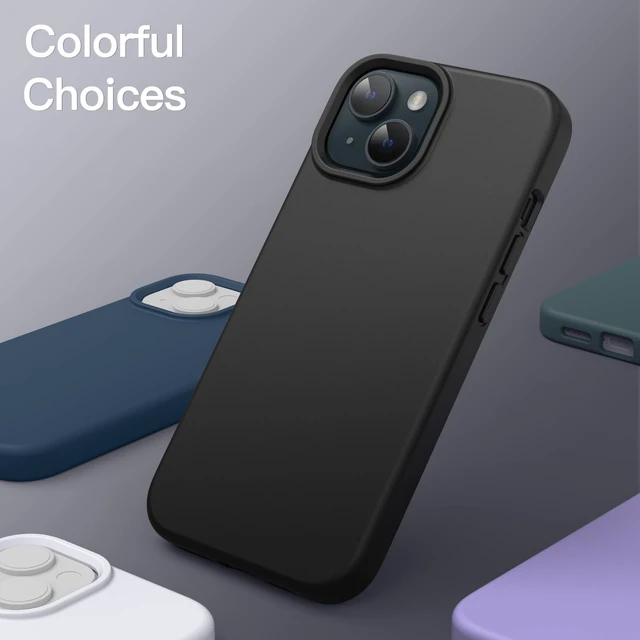 Alt view image 6 of 6 - Silicone Case for iPhone 15, Black | Silky Soft Touch, Shockproof Protection, Scratch Resistant, Microfiber Lining