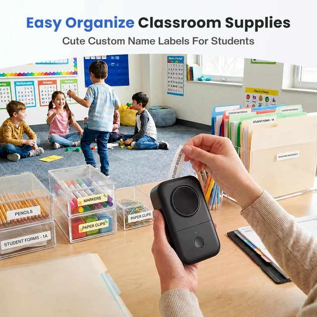 Alt view image 3 of 7 - D30 Label Maker Machine, Bluetooth Mini Label Maker for Kids School Items, Inkless Thermal Label Printer Portable Sticker Maker for Classroom Home Small Business Organizing