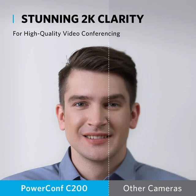 Alt view image 2 of 7 - PowerConf C200 2K Webcam for PC/Laptop/Mac, Low-Light Correction | Conference Microphone, 360° Voice Coverage, Smart Voice Enhancement, Powerful Sound, Desktop PC Speaker, Online Meetings