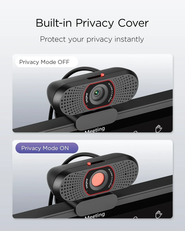 Alt view image 6 of 7 - 4K Webcam for PC, USB-A Computer Camera with Sony 1/2.55'' Sensor | 4K@30FPS & 1080P@60FPS, PDAF Autofocus, Dual Noise-Canceling Mics, Privacy Cover, 73° FOV for Meetings, Streaming & Gaming