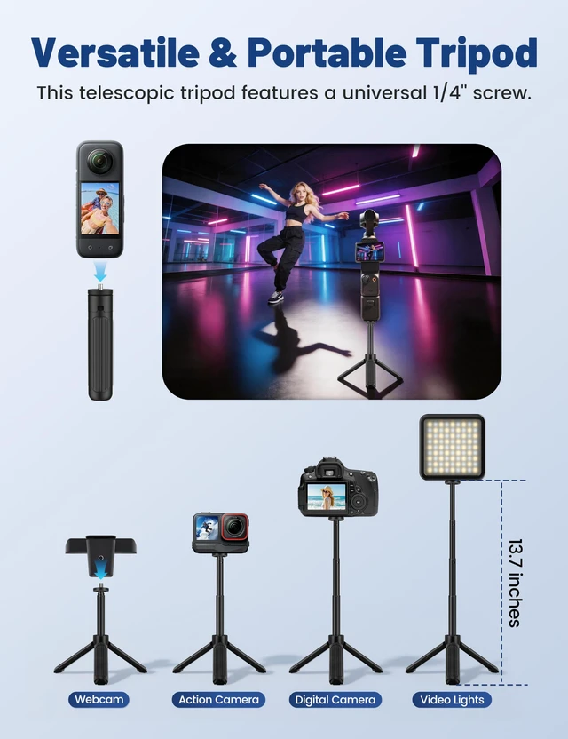 Alt view image 4 of 7 - Pro HD 1080p/30fps Webcam with Tripod, External USB Camera for PC/Laptop | Dual noise-cancelling mics | Auto-focus | Wide-angle | Low-light correction | 360° rotation | CMOS sensor | Plug and Play