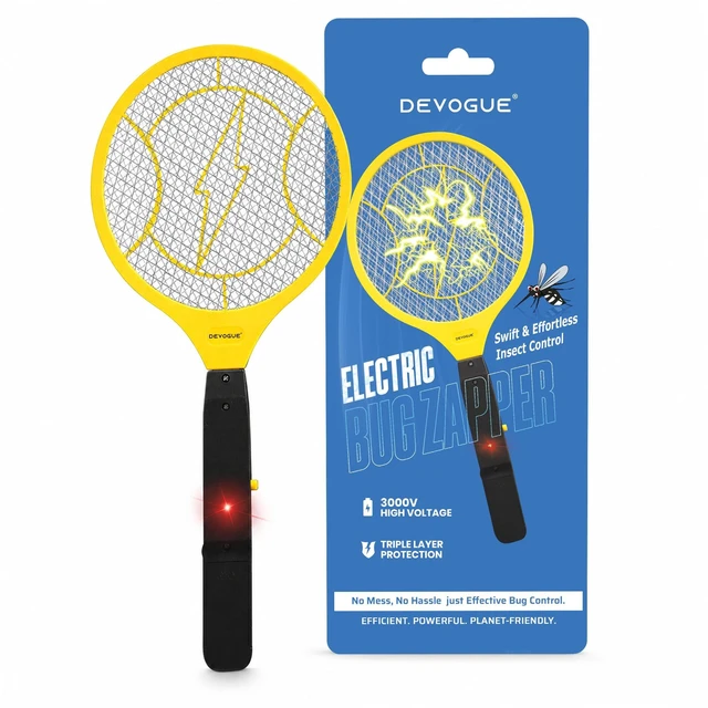 Main image of Electric Fly Swatter - Weight Like Apple - 2AA Battery Powered (not incl.) - 3-Layer Protection Grid Bug Zapper Racket for Home Bedroom Kitchen Office Backyard Patio Indoor Outdoor