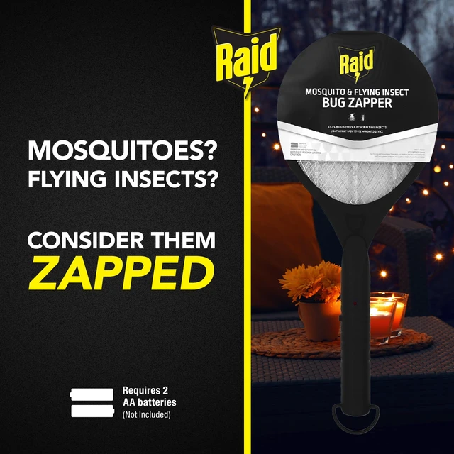 Alt view image 5 of 6 - Bug Zapper Racket, Battery-Powered Portable Fly Swatter, Outdoor & Indoor Bug Zapper for Mosquitoes, Flies, and Gnats, Lightweight & Handheld Device with LED Light Indicator