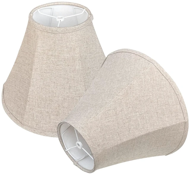 Main image of Bell Lamp Shade Set of 2, 6"Top x 14"Bottom x 10"High Linen lamp shade | Lampshade for Floor Light and Table Lamp,DIY Fabric Natural Linen,Spider (Assembly Required)