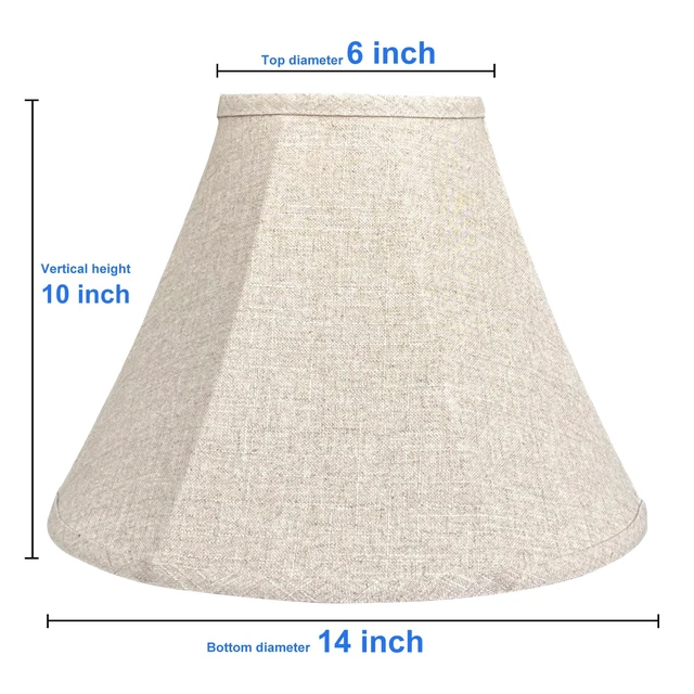 Alt view image 2 of 7 - Bell Lamp Shade Set of 2, 6"Top x 14"Bottom x 10"High Linen lamp shade | Lampshade for Floor Light and Table Lamp,DIY Fabric Natural Linen,Spider (Assembly Required)