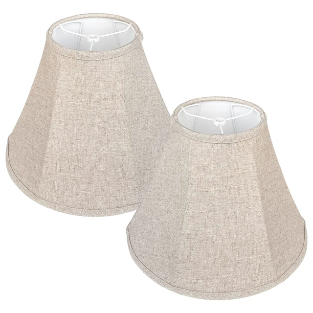 Alt view image 3 of 7 - Bell Lamp Shade Set of 2, 6"Top x 14"Bottom x 10"High Linen lamp shade | Lampshade for Floor Light and Table Lamp,DIY Fabric Natural Linen,Spider (Assembly Required)