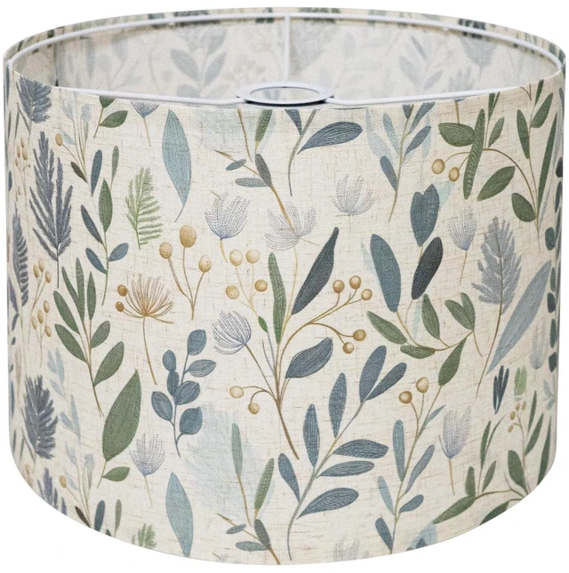 Main image of Drum Lamp Shade 13 x 13 x 10 inch, Sage Green Botanical Print Linen Lampshade Replacement for Table Lamps & Floor Lamps, E26 E27 Compatible Spider Fitter Lamp Shade for Bedroom Living Room
