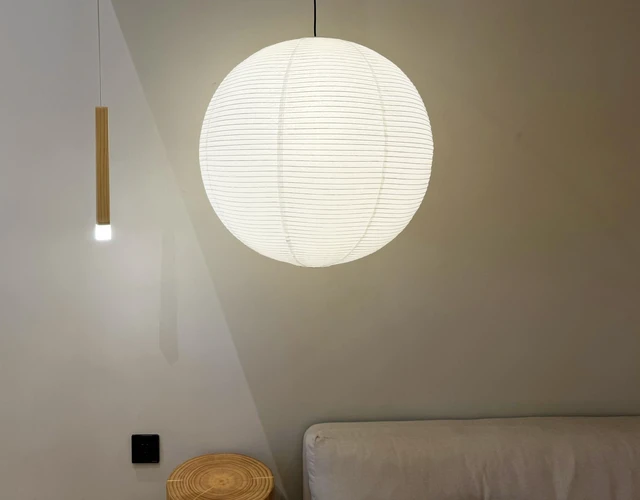 Alt view image 3 of 7 - White Round paper lamp shade 50cm(19Inch) Chinses Lantern Pendant Lamp Shade,Large Foldable Lampshade