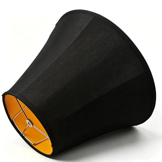 Alt view image 5 of 7 - Black Bell Lamp Shade, Large 8" x 16" x 12",Replacement Lampshade | 0.4" Spider Fitter,Double-layer Fabric,Folds for Easy Storage,Bell shade for Table Lamps, Floor Lamps,Easy Assembly