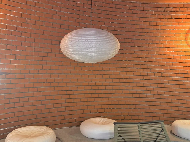 Alt view image 2 of 6 - White Paper Lantern Lampshade, Double-Layer Oval Foldable | Soft Indoor Ceiling Lighting, For Bedroom, Apartment, Study, Hallway, Dining Room, Living Room