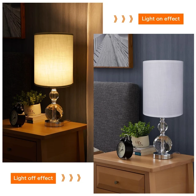 Alt view image 3 of 7 - Tall Lamp Shade, White Drum Lampshade for Table Lamps Floor Lamp, 10" Top X 10" Bottom X 13" High Large Line Fabric Lamp Shade, Easy Assembly Replacement Lampshades