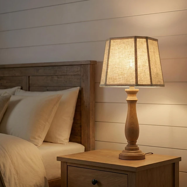 Alt view image 4 of 7 - 1-Pack Beige Square Cut Corner Lamp Shade, 9.45" Top x 12" Bottom x 9.45" Height, Natural Linen Lampshade for Table Lamps, Spider Fitter Replacement Shade, Harp Included, Easy Assembly Required
