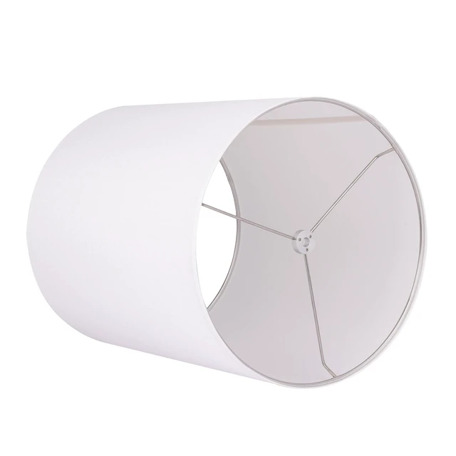 Alt view image 4 of 7 - Lampshade Requires Self-assembly, 14" Diameter x17" High, White | Drum Lampshade for Table Lamp, Bedside Lamp, Floor Lamp, Fabric Replacement Lamp Shade Classic Modern Style, Spider Fitter