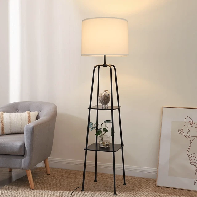 Alt view image 7 of 7 - White Lamp Shade for Table Lamps, Large Drum Lampshade 13" Top x 13" Bottom x 10" High, Replacement Lamp Shade Natural Linen Hand Crafted for Table Lamp Floor Lamps, Easy Assembly Required